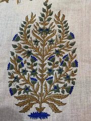 Nostelle Block Print Handloom Linen Fabric